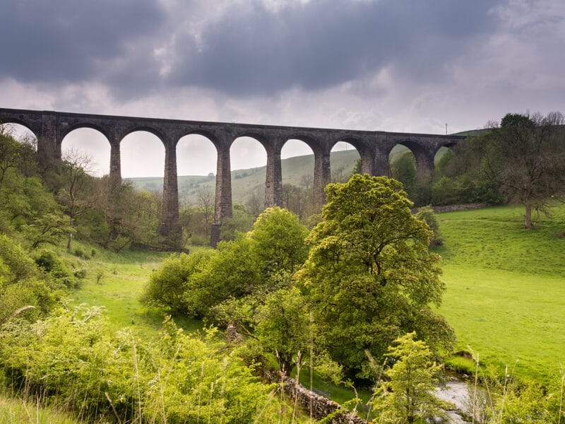 A View of The Smardale Viaduct on a Stormy Day.